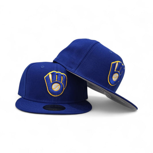 Royal Blue Milwaukee Brewers Gray Bottom New Era 59Fifty True Authentic On Field Fitted