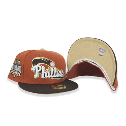 Rust Philadelphia Phillies Brown Visor Vegas Gold Bottom 1996 All Star Game Side Patch New Era 59Fifty Fitted
