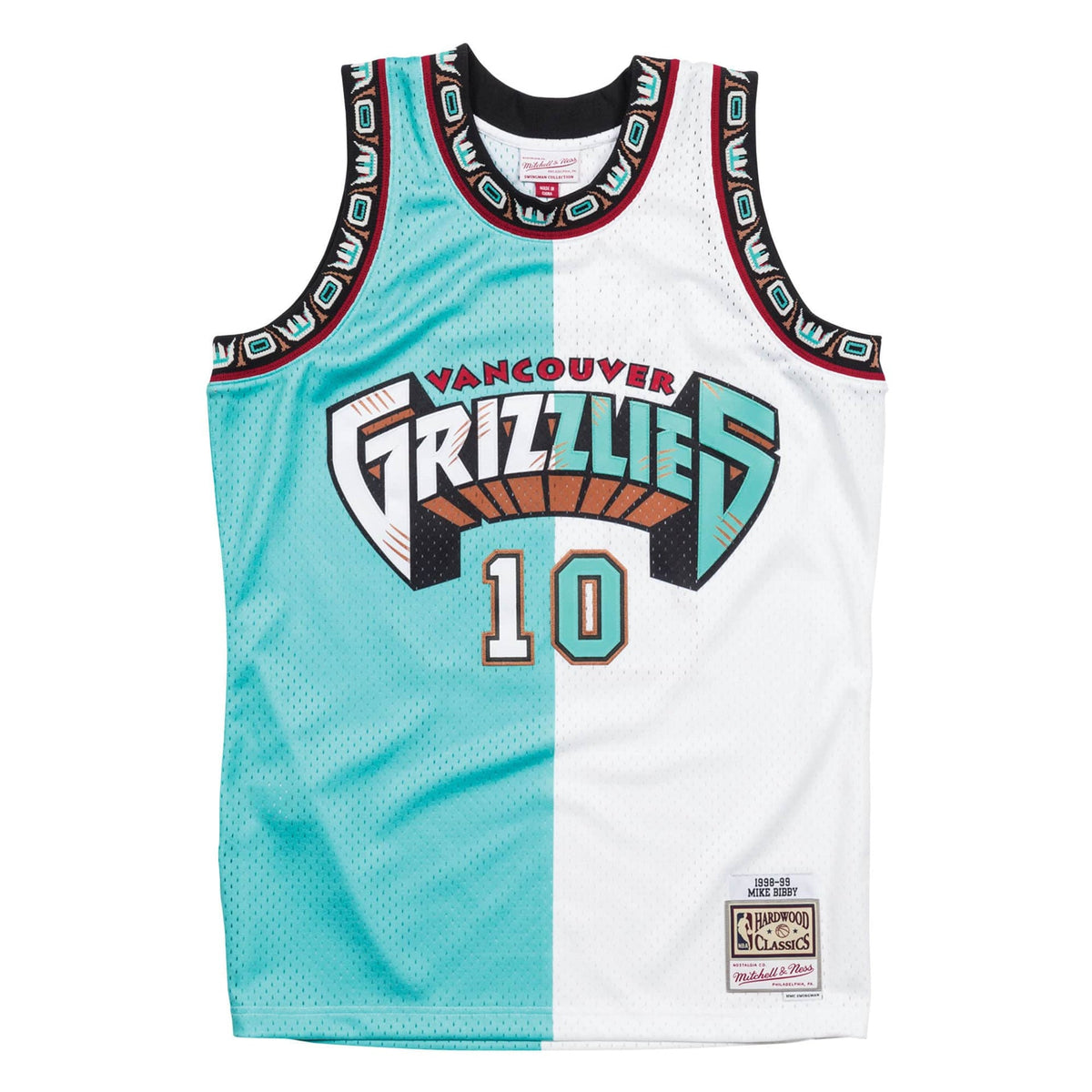 Mitchell & Ness Split Home & Away White Swingman Jersey Vancouver Grizzlies Mike Bibby