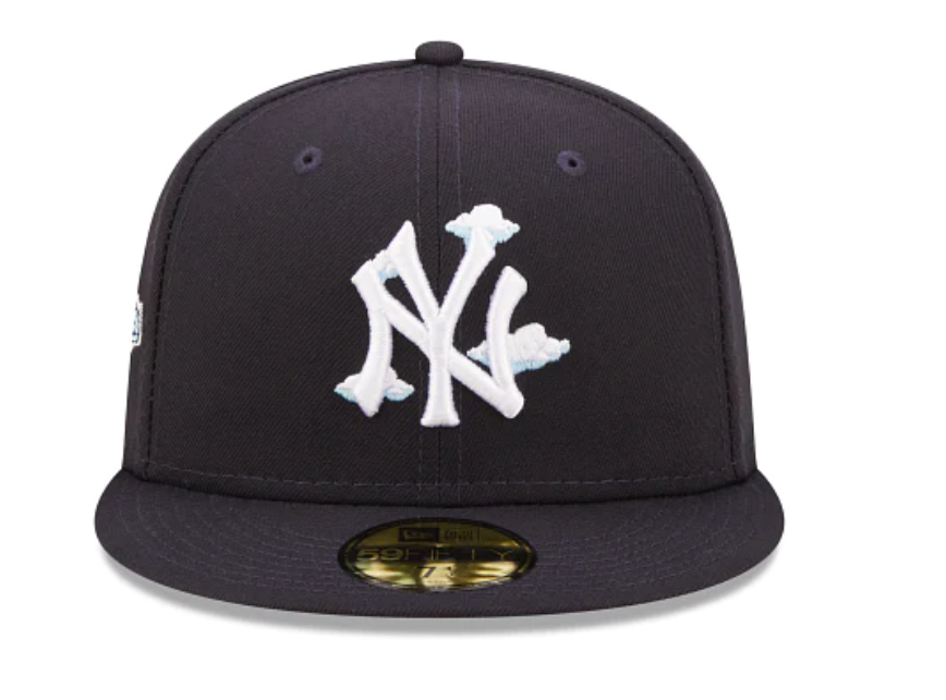 Navy Blue New York Yankees 1996 World Series Side Patch Icy Blue Bottom New Era Comic Cloud 59FIFTY Fitted