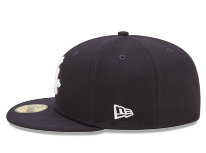 Navy Blue New York Yankees 1996 World Series Side Patch Icy Blue Bottom New Era Comic Cloud 59FIFTY Fitted