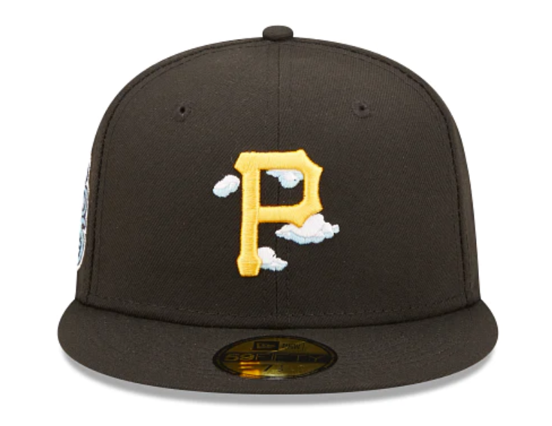Black Pittsburgh Pirates Icy Blue Bottom 76th World Series Side Patch New Era Comic Cloud  59Fifty Fitted