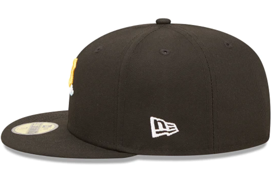 Black Pittsburgh Pirates Icy Blue Bottom 76th World Series Side Patch New Era Comic Cloud  59Fifty Fitted