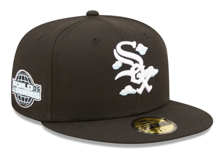 Black Chicago White Sox Icy Blue Bottom 2005 World Series Side Patch New Era Comic Cloud  59Fifty Fitted