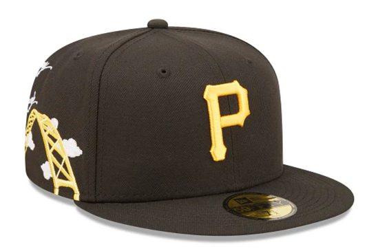 Black Pittsburgh Pirates Cloud Icons New Era 59Fifty Fitted