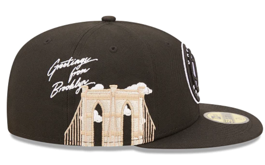 Black Brooklyn Nets Cloud Icons New Era 59Fifty Fitted