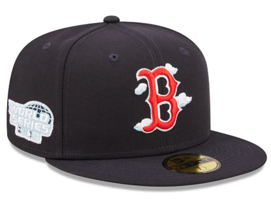 Navy Blue Boston Red Sox Icy Blue Bottom 2004 World Series Side Patch New Era Comic Cloud  59Fifty Fitted