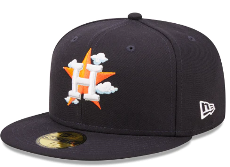 Navy Blue Houston Astros Icy Blue Bottom 2017 World Series Side Patch New Era Comic Cloud  59Fifty Fitted
