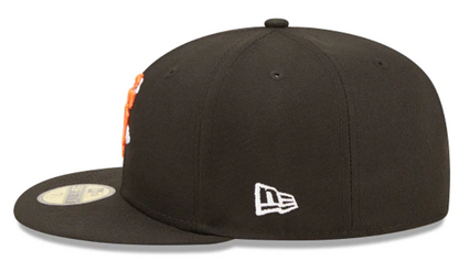 Black San Francisco Giants Icy Blue Bottom 2010 World Series Side Patch New Era Comic Cloud  59Fifty Fitted