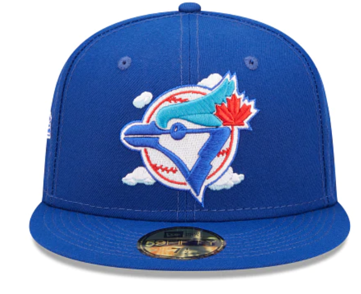 Royal Blue Toronto Blue Jays Icy Blue Bottom 1992 World Series Side Patch New Era Comic Cloud  59Fifty Fitted