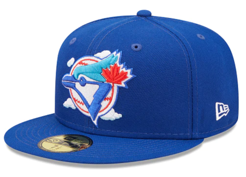 Royal Blue Toronto Blue Jays Icy Blue Bottom 1992 World Series Side Patch New Era Comic Cloud  59Fifty Fitted
