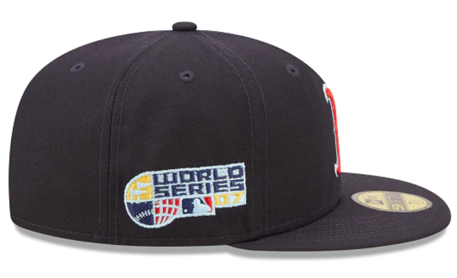 Navy Blue Boston Red Sox Clouds Bottom 2007 World Series Side Patch New Era 59Fifty Fitted