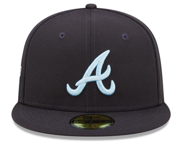Navy Blue Atlanta Braves Clouds Bottom 1995 World Series Side Patch New Era 59Fifty Fitted