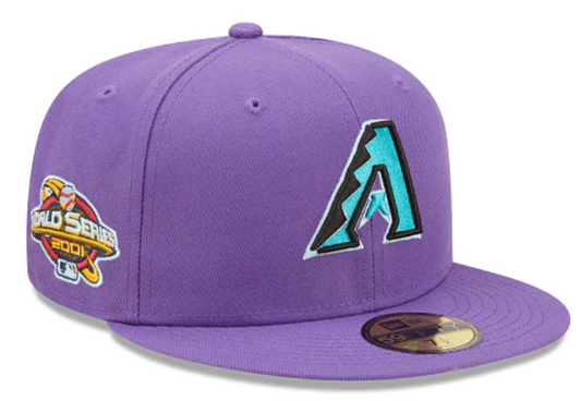 Purple Arizona Diamondbacks Clouds Bottom 2001 World Series Side Patch New Era 59Fifty Fitted