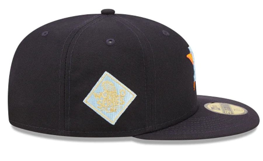 Navy Blue Houston Astros Clouds Bottom 2017 World Series Side Patch New Era 59Fifty Fitted