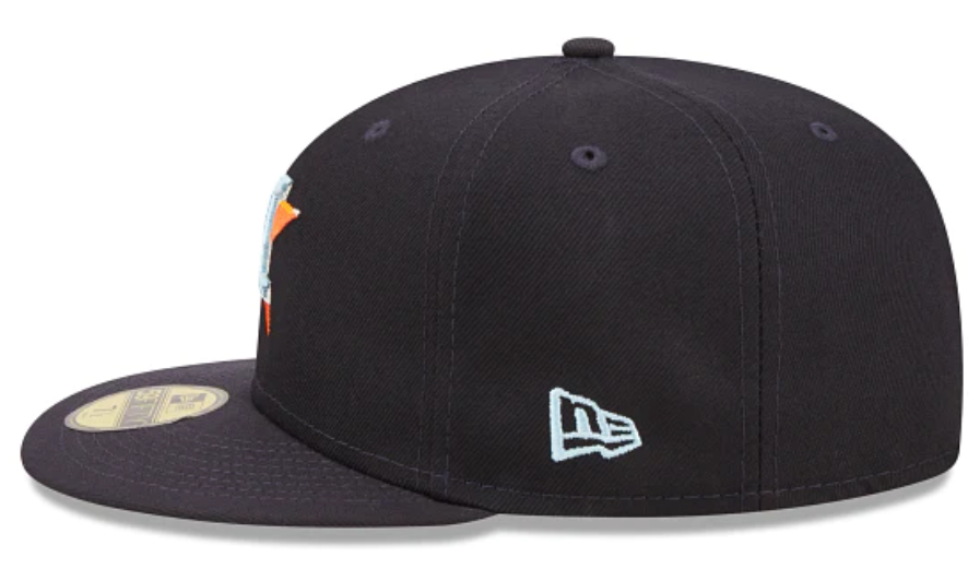 Navy Blue Houston Astros Clouds Bottom 2017 World Series Side Patch New Era 59Fifty Fitted