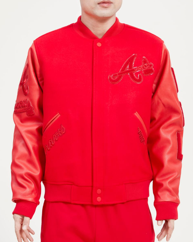 Triple Red Atlanta Braves Pro Standard Logo Mashup Wool Varsity Heavy Jacket