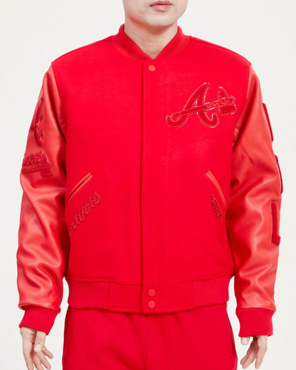 Triple Red Atlanta Braves Pro Standard Logo Mashup Wool Varsity Heavy Jacket