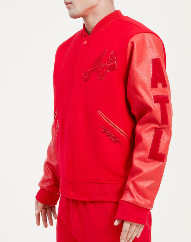 Triple Red Atlanta Braves Pro Standard Logo Mashup Wool Varsity Heavy Jacket