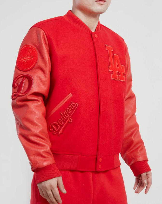 Triple Red Los Angeles Dodgers Pro Standard Logo Mashup Wool Varsity Heavy Jacket