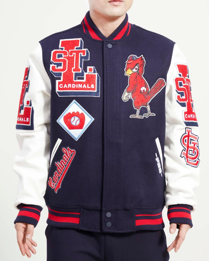 Navy Blue St. Louis Cardinals Pro Standard Mashup Logo Wool Varsity Heavy Jacket