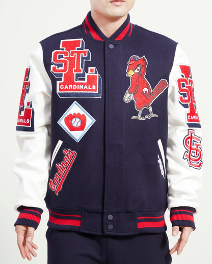 Navy Blue St. Louis Cardinals Pro Standard Mashup Logo Wool Varsity Heavy Jacket
