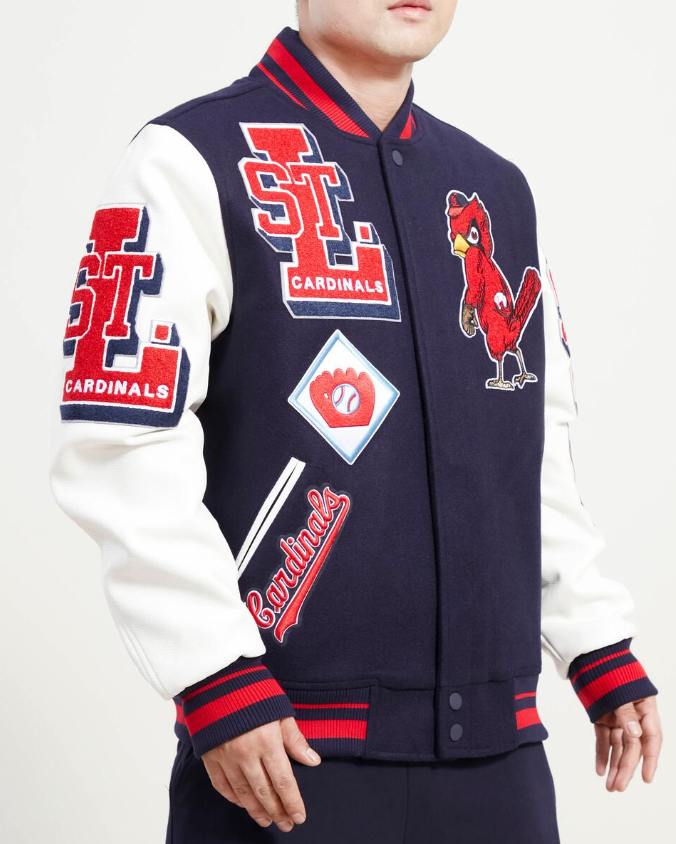 Navy Blue St. Louis Cardinals Pro Standard Mashup Logo Wool Varsity Heavy Jacket