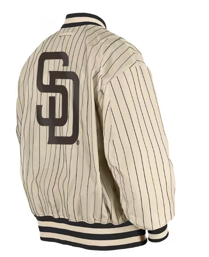 Black San Diego Padres New Era x Alpha Industries Reversible Full-Zip Bomber Jacket