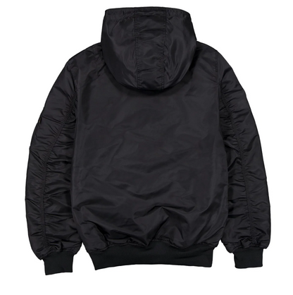 Black Chicago White Sox Alpha Industries X New Era L-2B Hooded Bomber Jacket