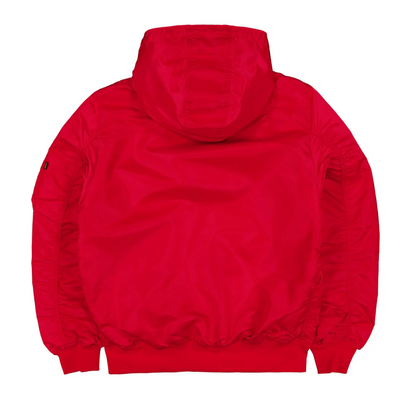 Red Kansas City Chiefs Alpha Industries X New Era L-2B Hooded Bomber Jacket