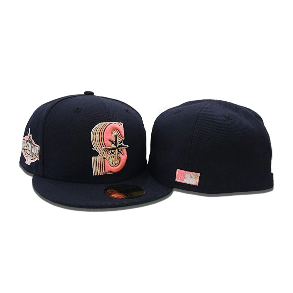 Navy Blue Seattle Mariners Green Bottom 2001 All Star Game Side Patch New Era 59Fifty Fitted