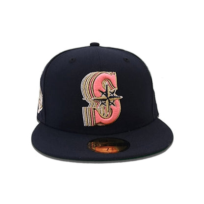 Navy Blue Seattle Mariners Green Bottom 2001 All Star Game Side Patch New Era 59Fifty Fitted