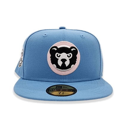 Sky Blue Chicago Cubs Pink Bottom A Century Wrigley Field Side Patch New Era 59Fifty Fitted
