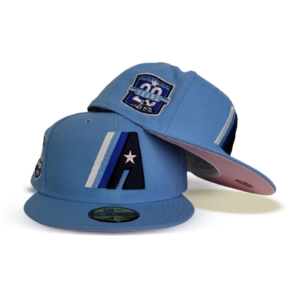Sky Blue Houston Astros Pink Bottom 20th Anniversary Side patch New Era 59Fifty Fitted