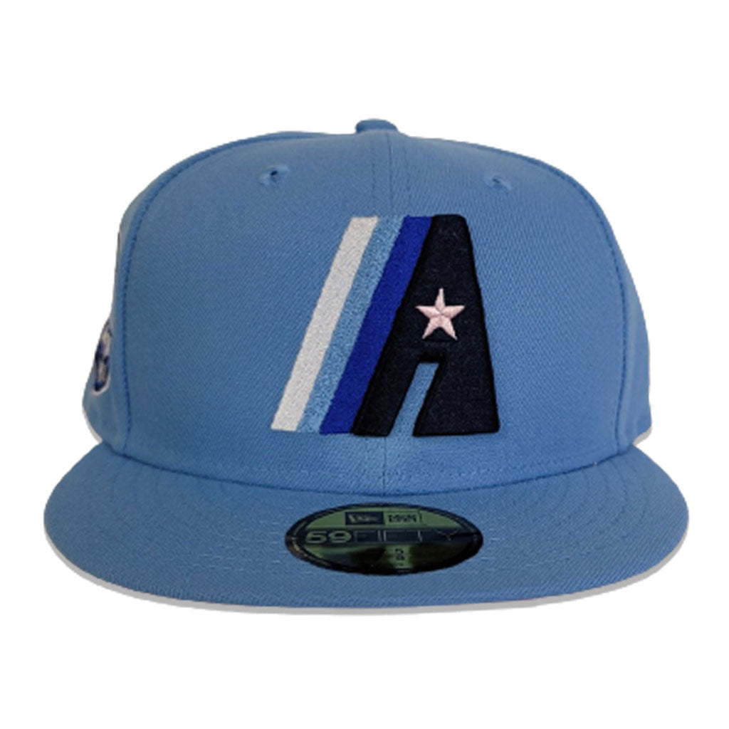 Sky Blue Houston Astros Pink Bottom 20th Anniversary Side patch New Era 59Fifty Fitted