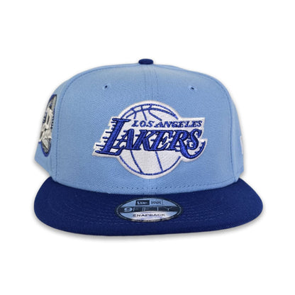 Sky Blue Los Angeles Lakers Royal Blue Visor Gray Bottom 17x Champions Side Patch New Era 9Fifty Snapback