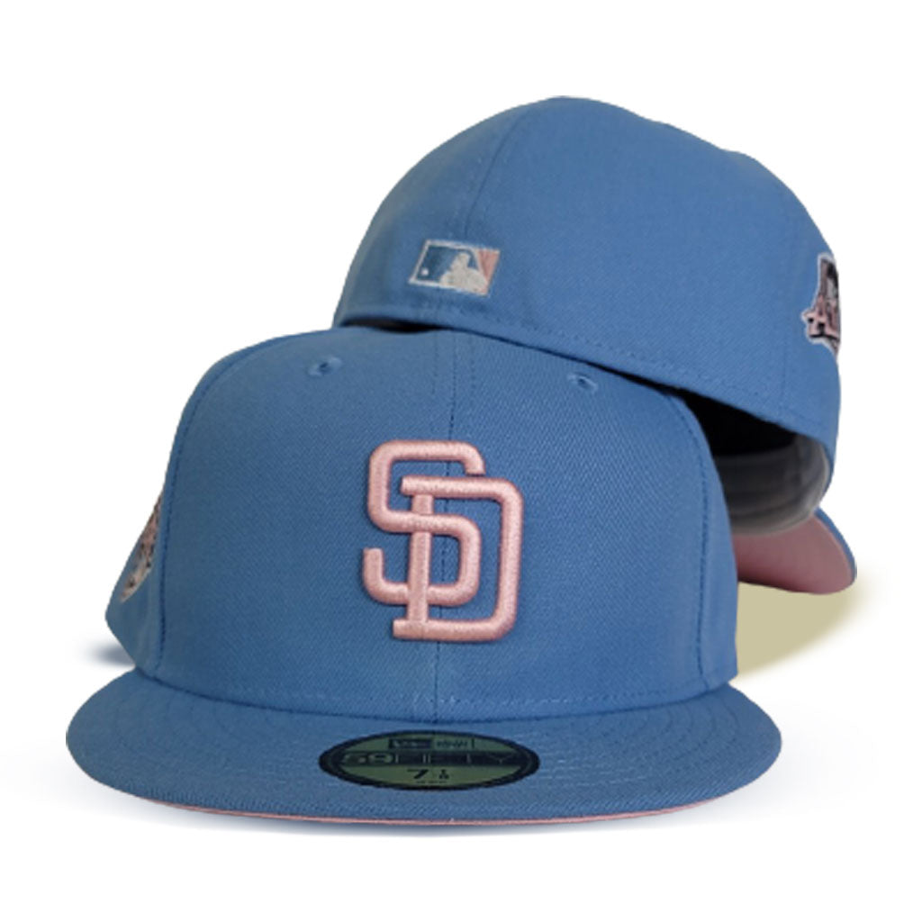 Sky Blue San Diego Padres Pink Bottom 1992 All Star Game Side patch New Era 59Fifty Fitted