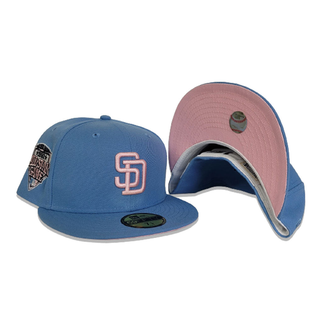 Sky Blue San Diego Padres Pink Bottom 1992 All Star Game Side patch New Era 59Fifty Fitted