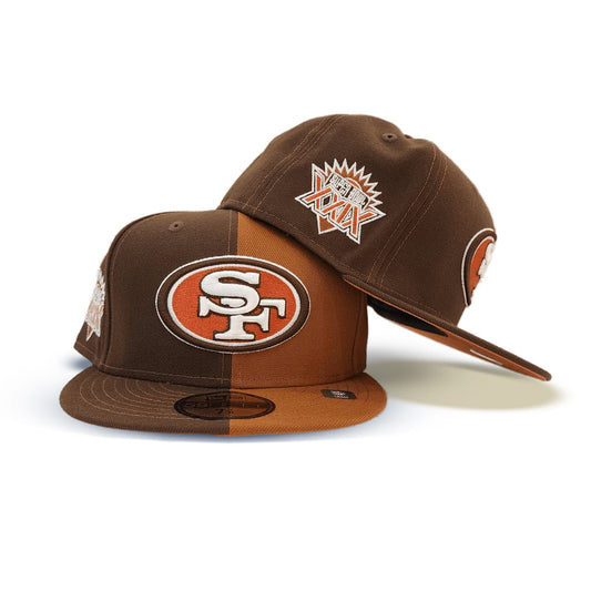 Split San Francisco 49ers Rust Orange Bottom 76th World Series Side Patch New Era 59Fifty Fitted