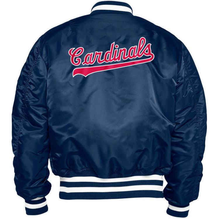 Navy St. Louis Cardinals Alpha Industries X New Era Reversible MA-1 Bomber Jacket