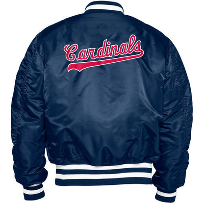 Navy St. Louis Cardinals Alpha Industries X New Era Reversible MA-1 Bomber Jacket
