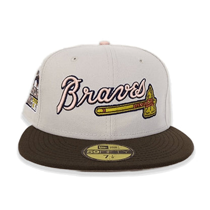 Stone Atlanta Braves Brown Visor Blush Bottom 2000 All Star Game Side Patch New Era 59Fifty Fitted
