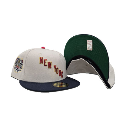 Stone New York Rangers Navy Blue Visor Green Bottom 2014 Stadium Series New York Side Patch New Era 59Fifty Fitted