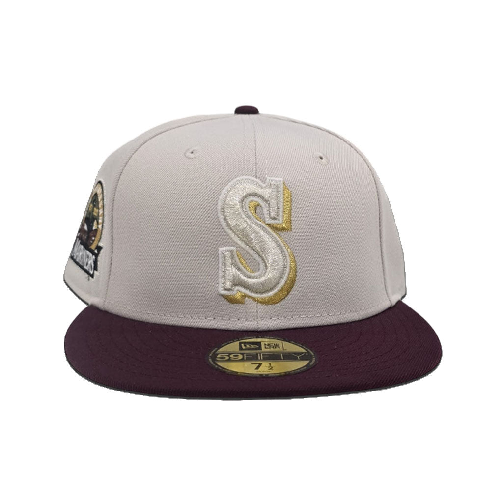 Stone Seattle Mariners Maroon Visor Gray Bottom 30th Anniversary Side Patch New Era 59Fifty Fitted