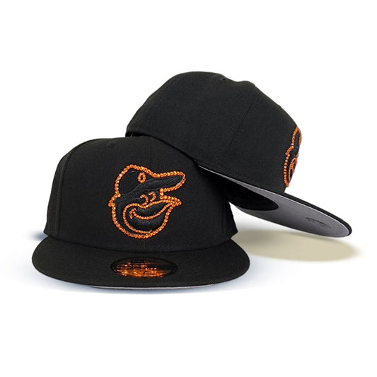 Swarovski Crystal Black Baltimore Orioles New Era 59Fifty Fitted
