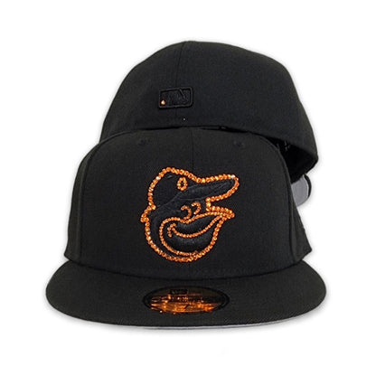 Swarovski Crystal Black Baltimore Orioles New Era 59Fifty Fitted