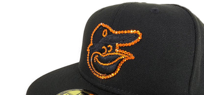 Swarovski Crystal Black Baltimore Orioles New Era 59Fifty Fitted