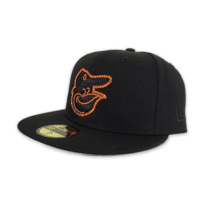 Swarovski Crystal Black Baltimore Orioles New Era 59Fifty Fitted
