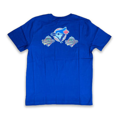 ROYAL BLUE TORONTO BLUE JAYS 2X WORLD SERIES CHAMPIONS NEW ERA SHORT SLEEVE T-SHIRT