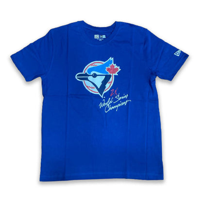 ROYAL BLUE TORONTO BLUE JAYS 2X WORLD SERIES CHAMPIONS NEW ERA SHORT SLEEVE T-SHIRT